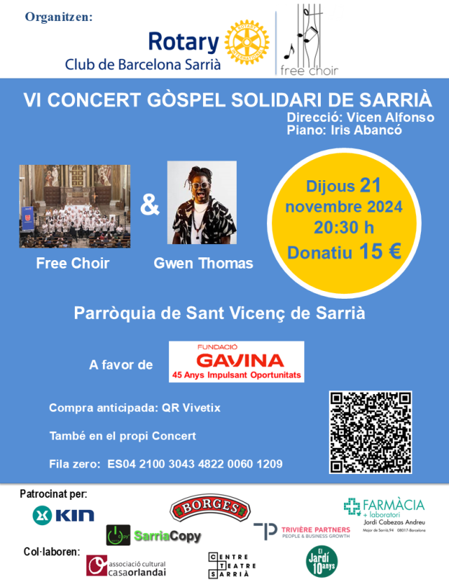 Concert de gòspel solidari a favor de la Fundació Gavina